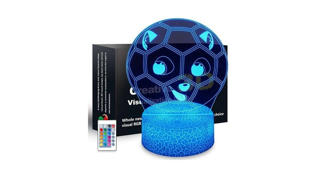 Shwkmoppe Soccer Night Light Gifts For Boy, 3d Soccer Bedside