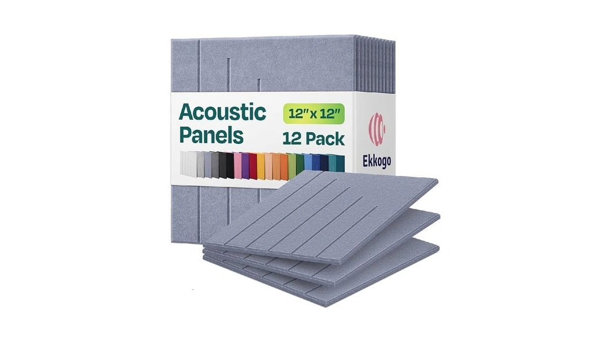 Ekkogo Acoustic Panels 12-pack Soundproof Wall Panels 12"x12"x0.4" Decorative Sound
