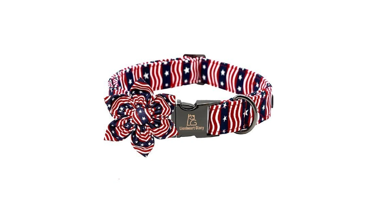 Lionheart Glory American Flag Dog Collar, 4 Of July Dog