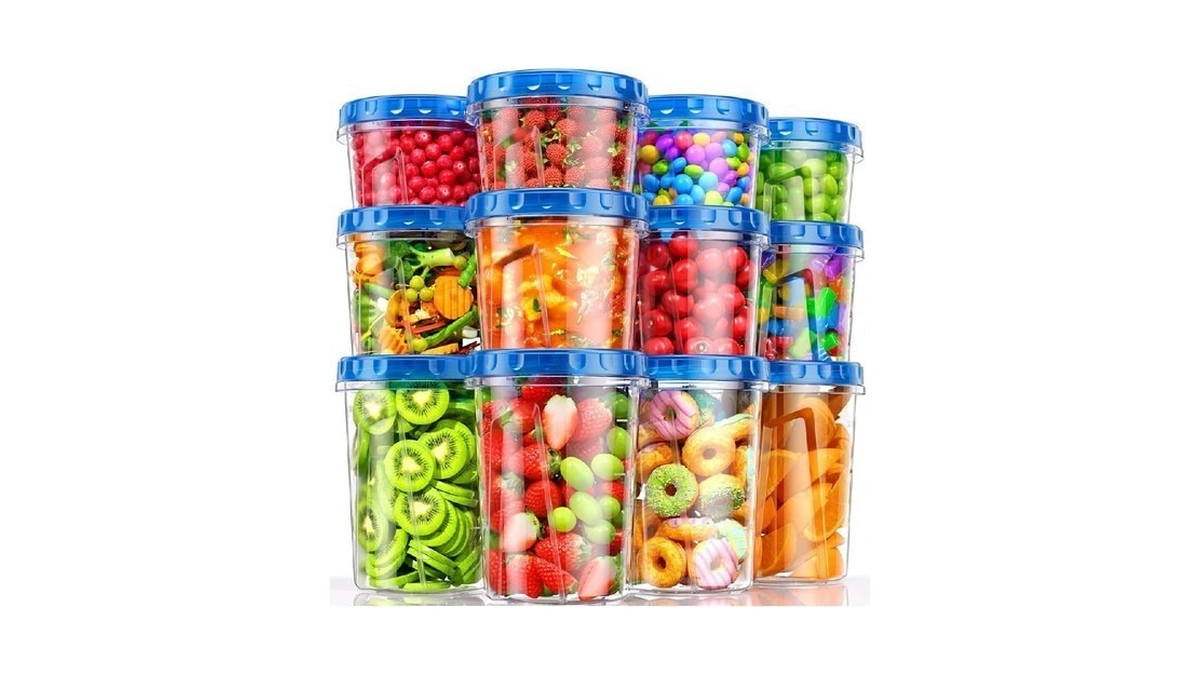 Biuleon 12 Pack- 34/24/17oz Freezer Storage Containers, Plastic Food Storage