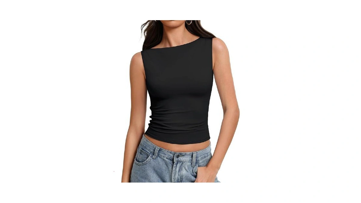 Avidlove Black Going Out Tops For Women Boat Neck Seamless