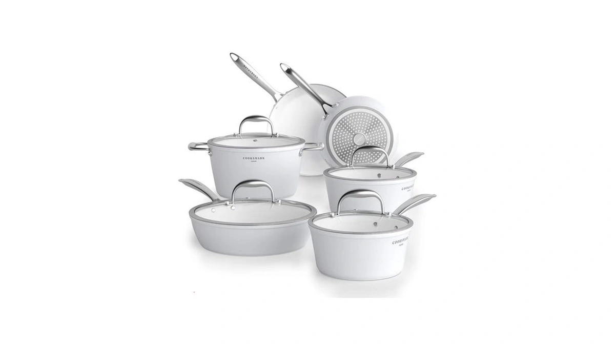 Cooksmark Nonstick Ceramic Cookware Set, Induction & Dishwasher Safe Scratch-resistant