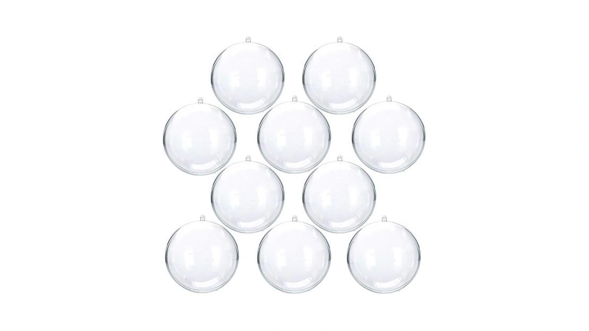 2.75"/70mm Clear Plastic Fillable Christmas Diy Craft Ball Ornament -