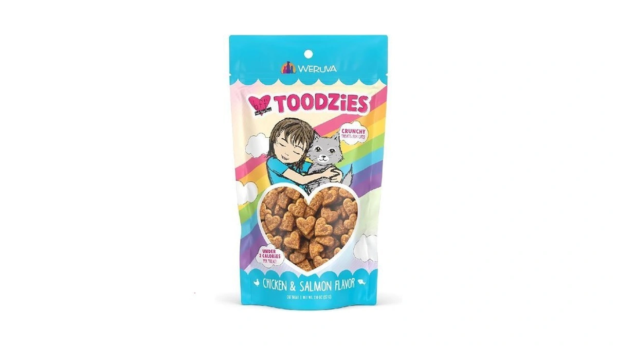 Weruva Bff Toodzies, Chicken And Salmon Crunchy Cat Treats, 2oz