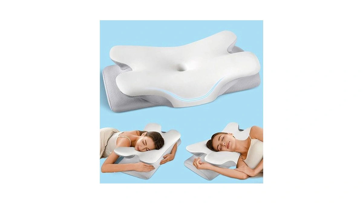 Cervical Neck Pillow For Pain Relief Sleeping, Cooling Ergonomic Contour