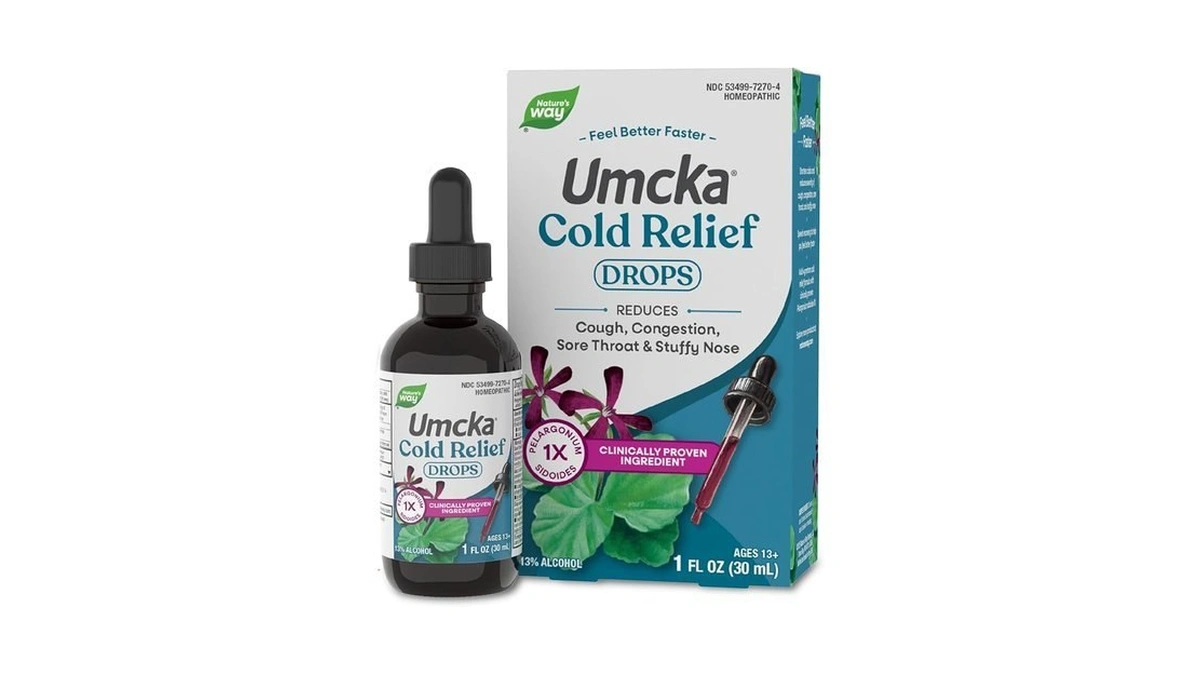 Nature’s Way Umcka Cold Relief Drops, Homeopathic Cold Medicine, Shortens
