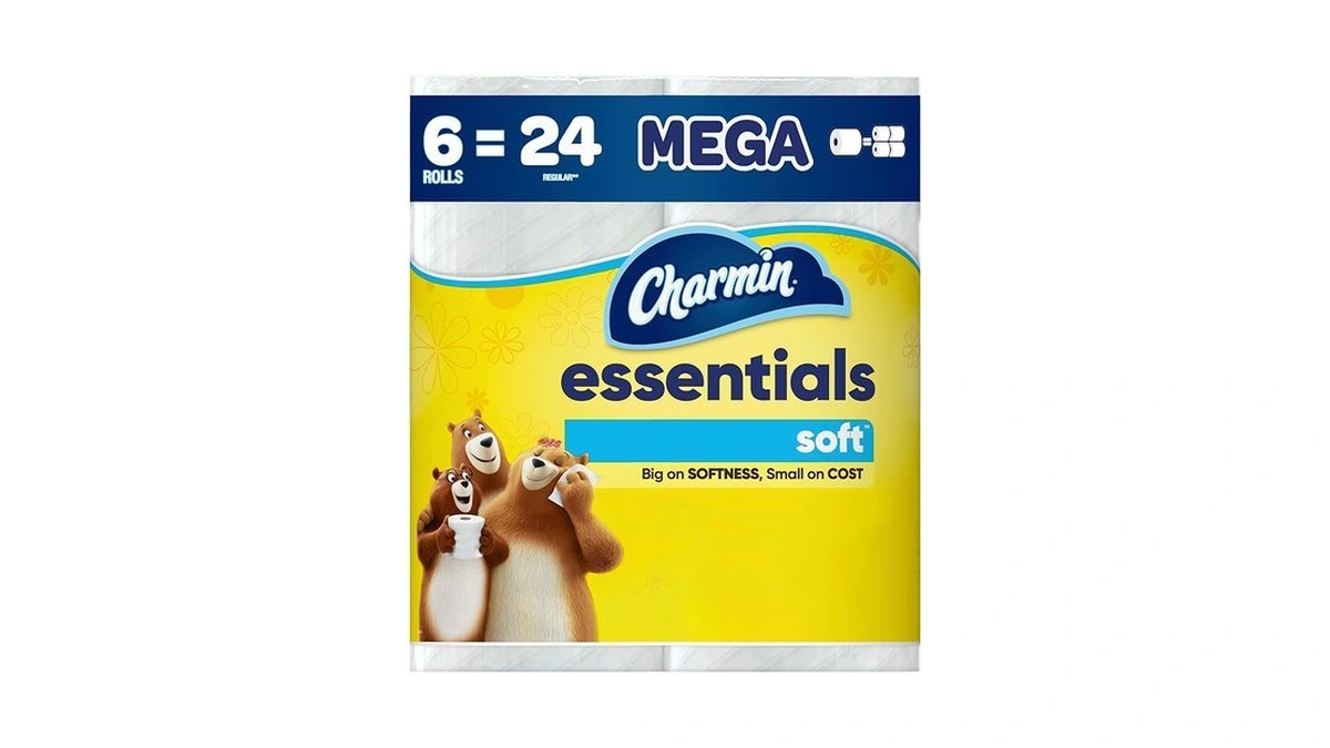 Charmin Essentials Soft Toilet Paper 6 Mega Rolls, 330 Sheets