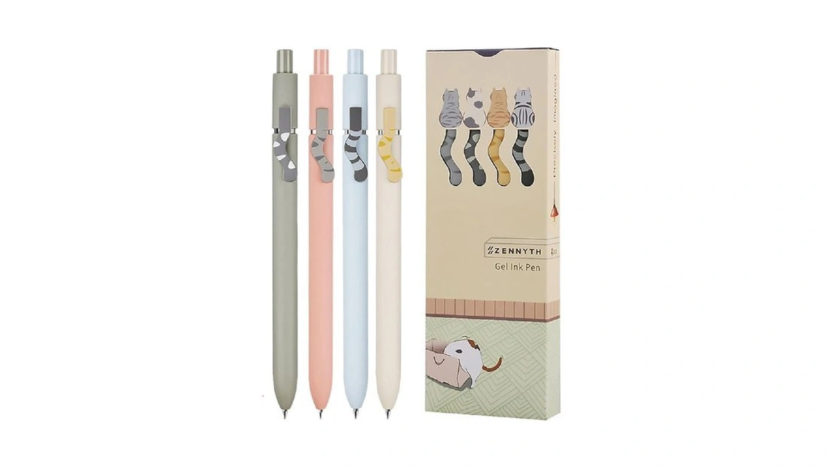 4 Pcs Gel Pens, Cute Ink Pen Fine Point Smooth