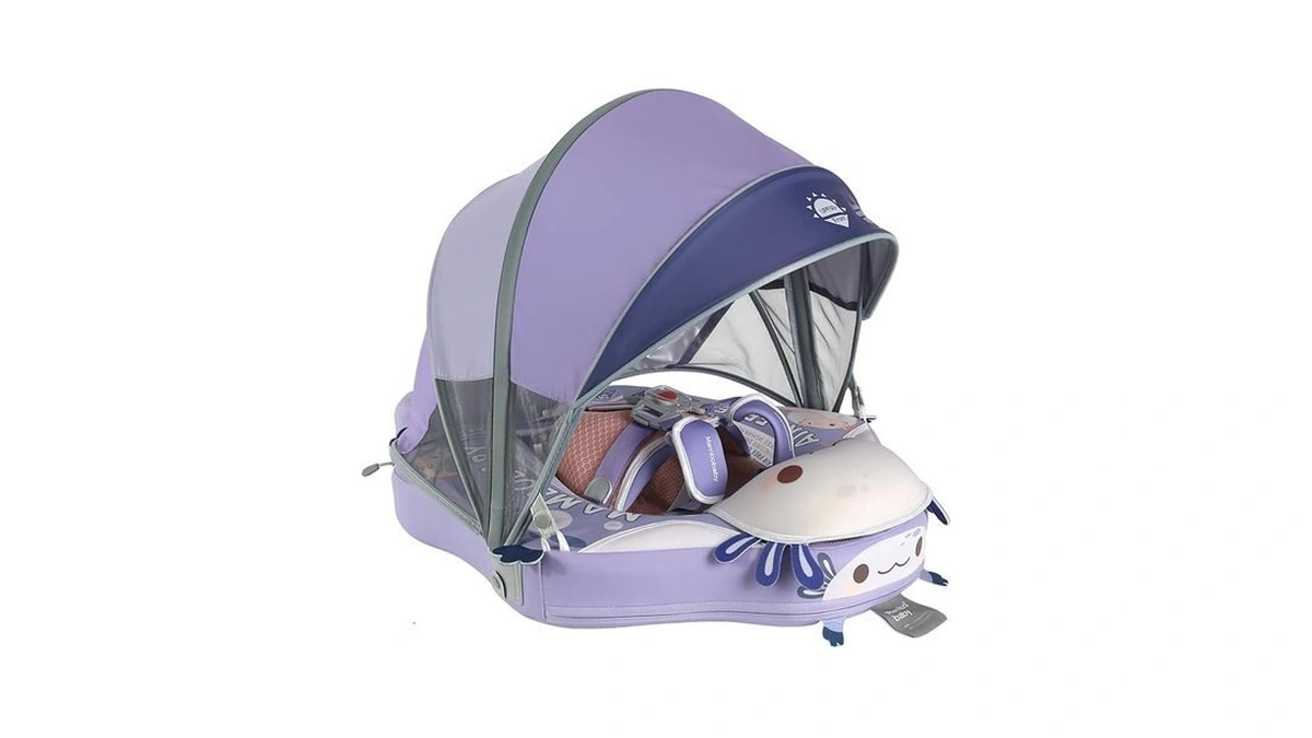 Mambobaby Float Non-inflatable Baby Float With Canopy, Five-point Safety System,