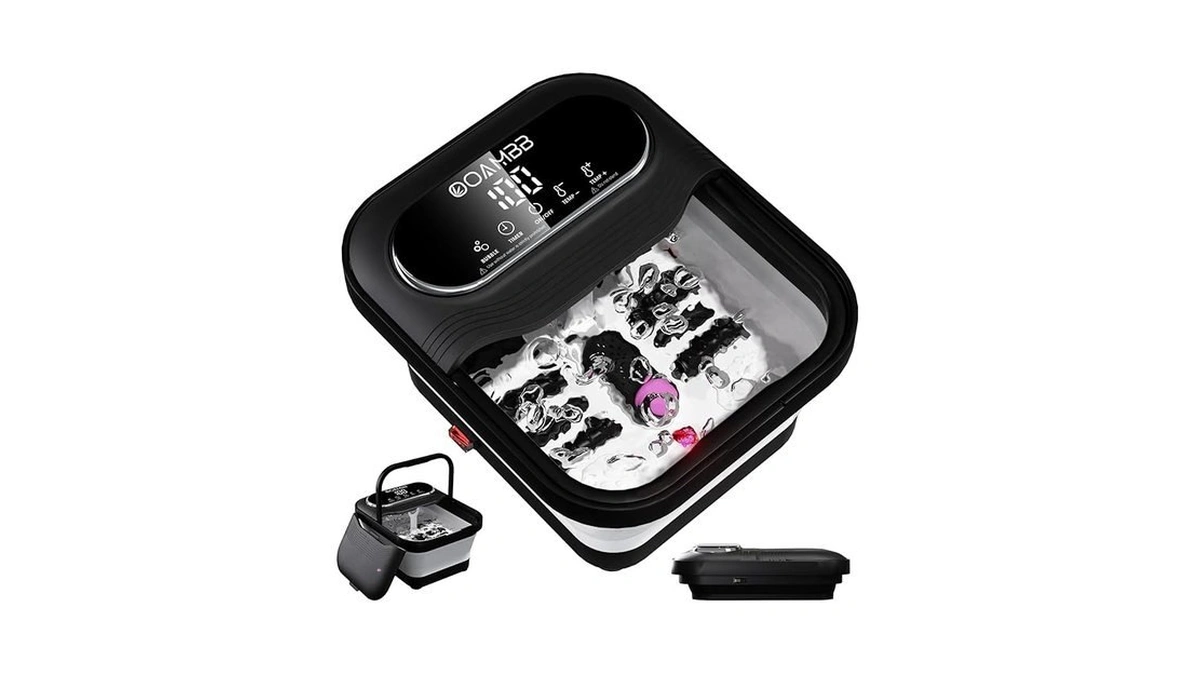 Ooambb Collapsible Foot Spa With Heat, Bubble And Temp Control,