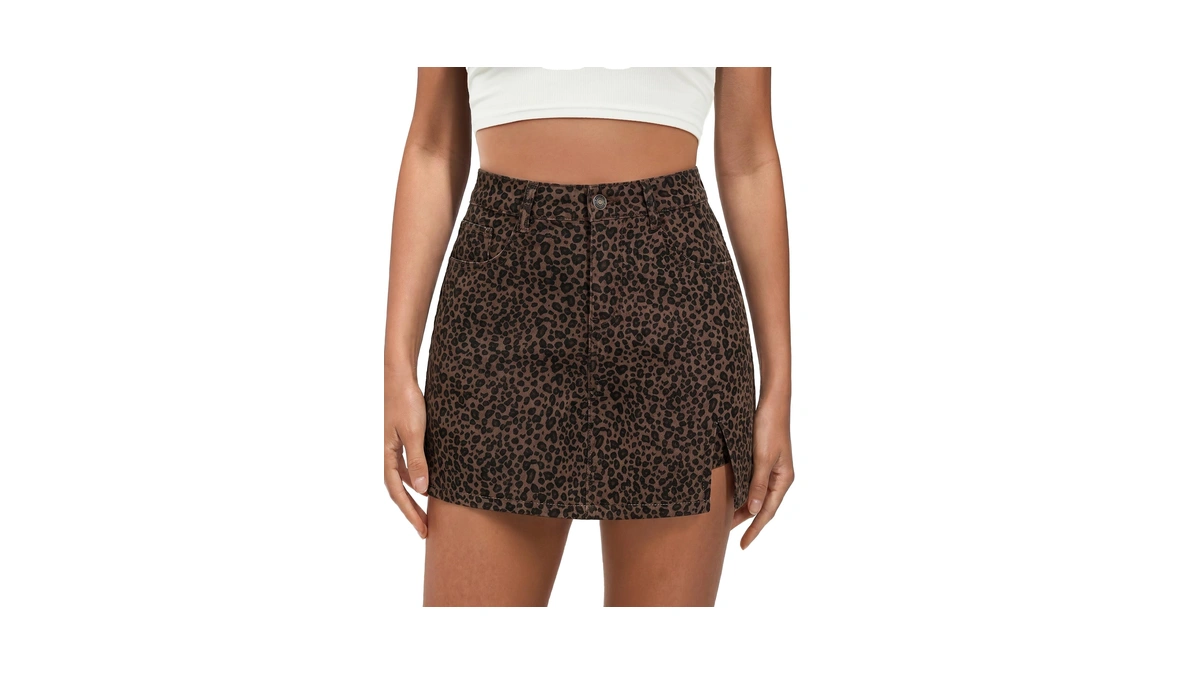 Luvamia Mini Brown Leopard Skorts For Woman Trendy High Waisted