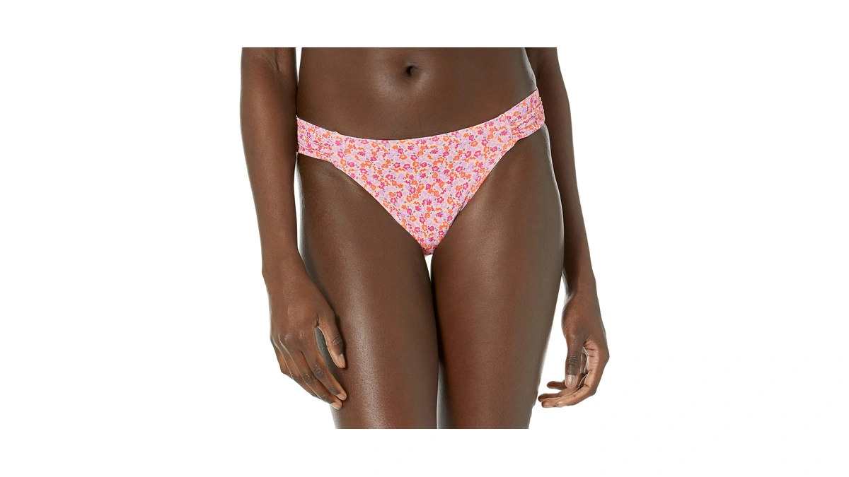 Amazon Essentials Women's Ruched Full Coverage Bikini Bottom, Pale Peach