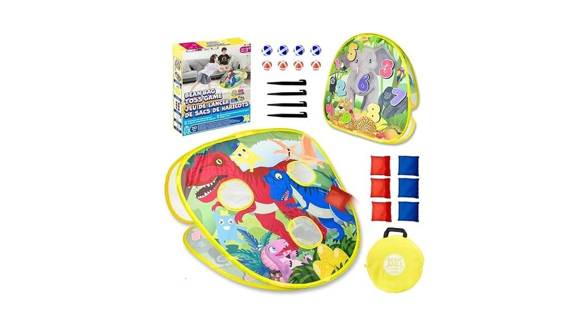 Grip Kids 2-in-1 Dinosaur & Animal Bean Bag Toss Game