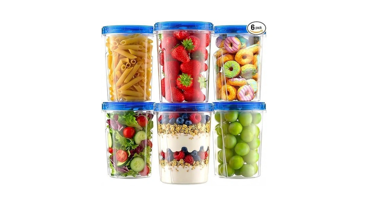 Winproper Freezer Storage Containers, 6 Pack-33 Oz Food Storage Containers