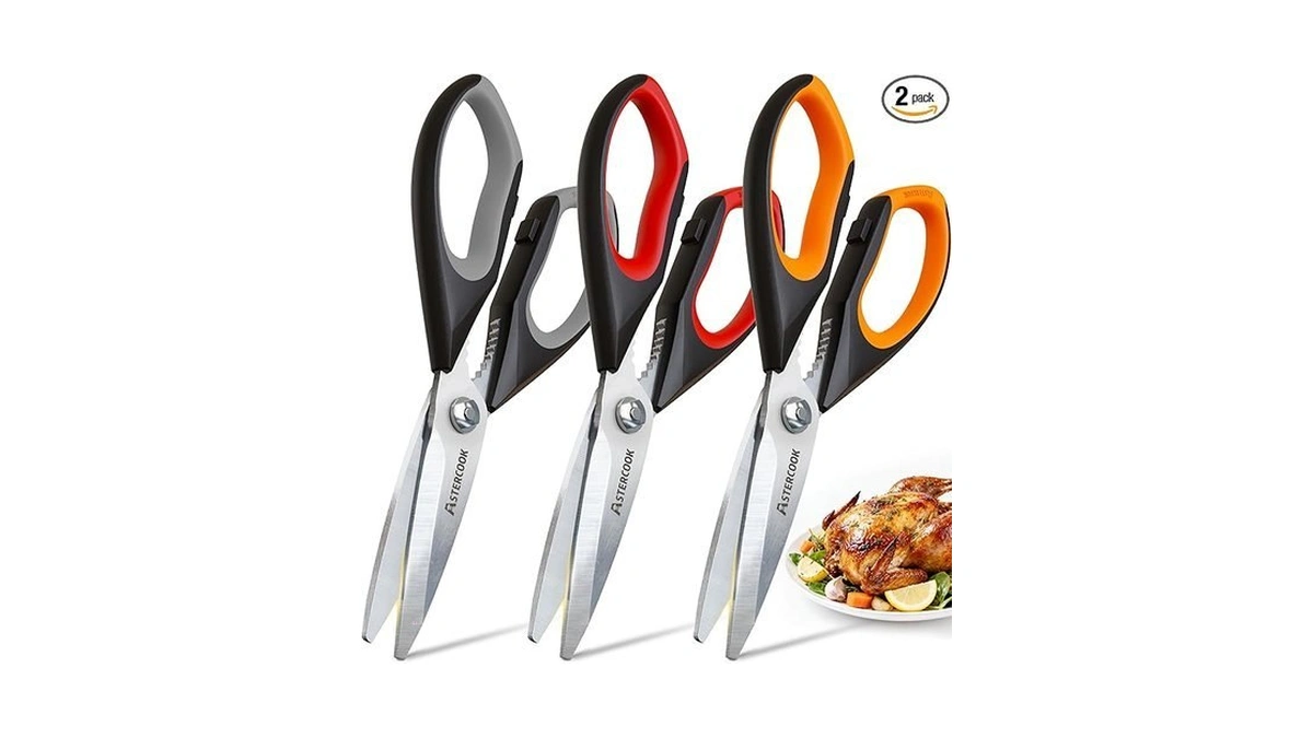 Astercook Kitchen Scissors 3 Pack, Heavy Duty All Purpose Kitchen