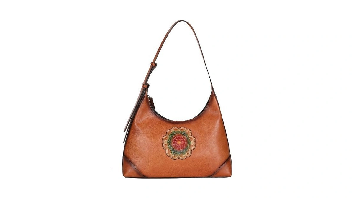Biliya Genuine Leather Shoulder Bag For Women, Vintage Brown