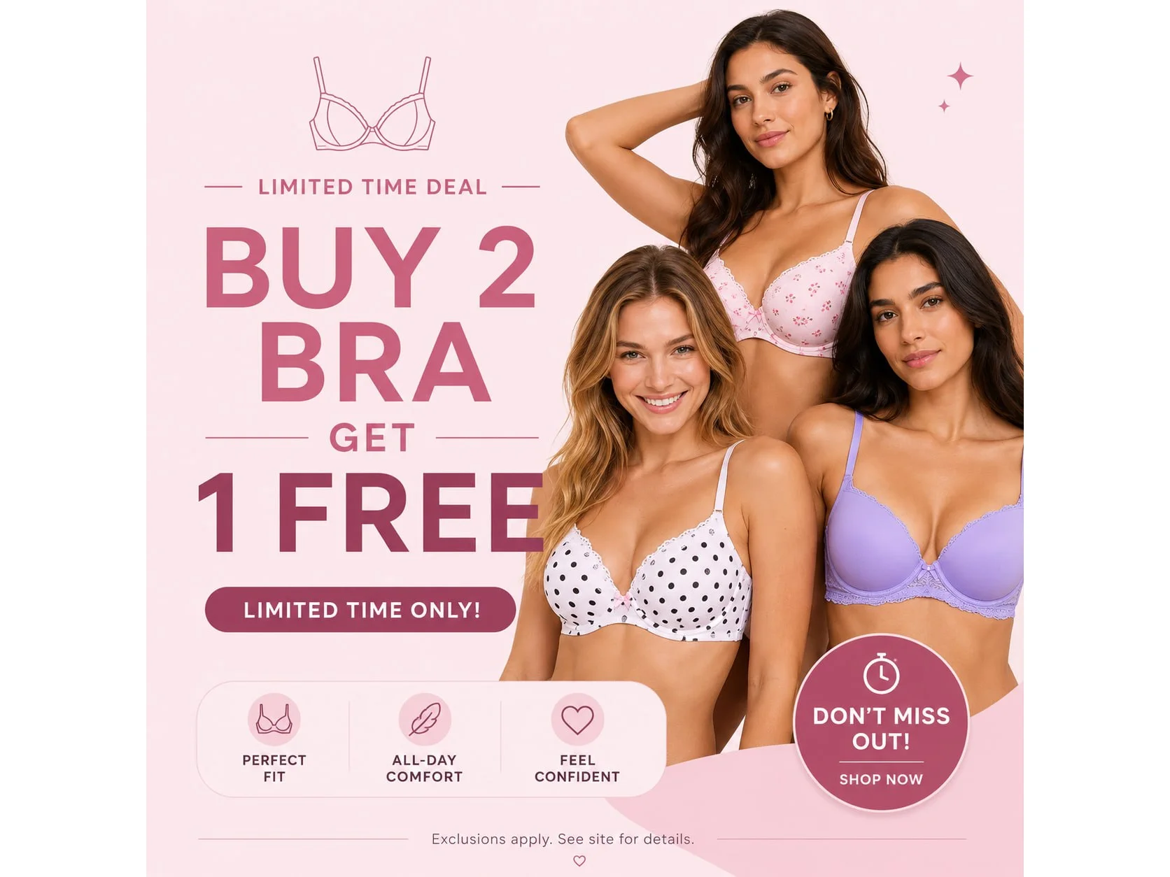 Buy 2 Bra Get 1 Free -Victoria's Secret