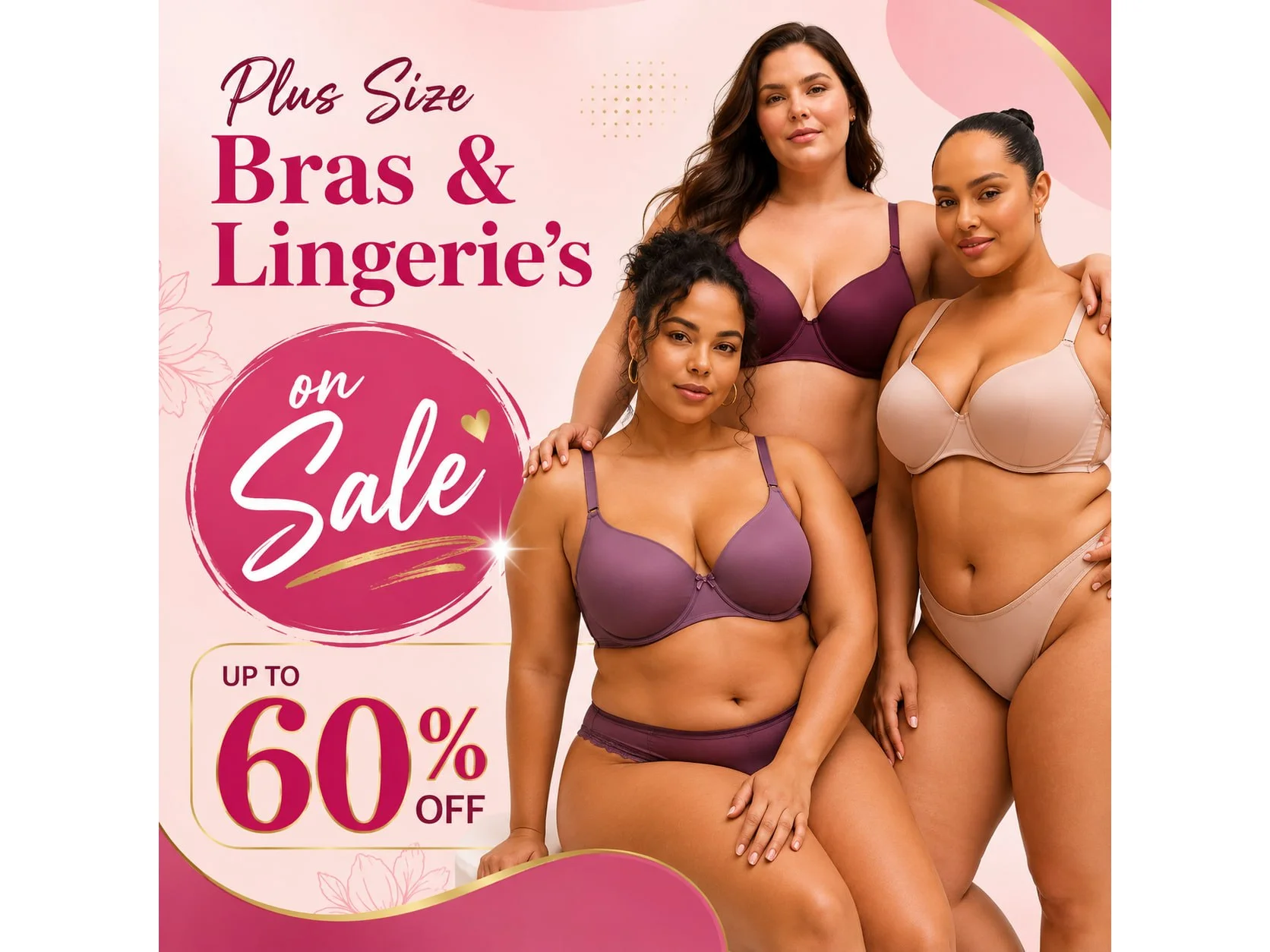 Plus Size Bras & Lingerie's on Sale up to 60%