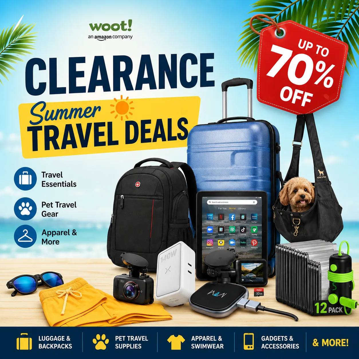 Woot Summer Travel Deals (Clearance up to 70% off)
