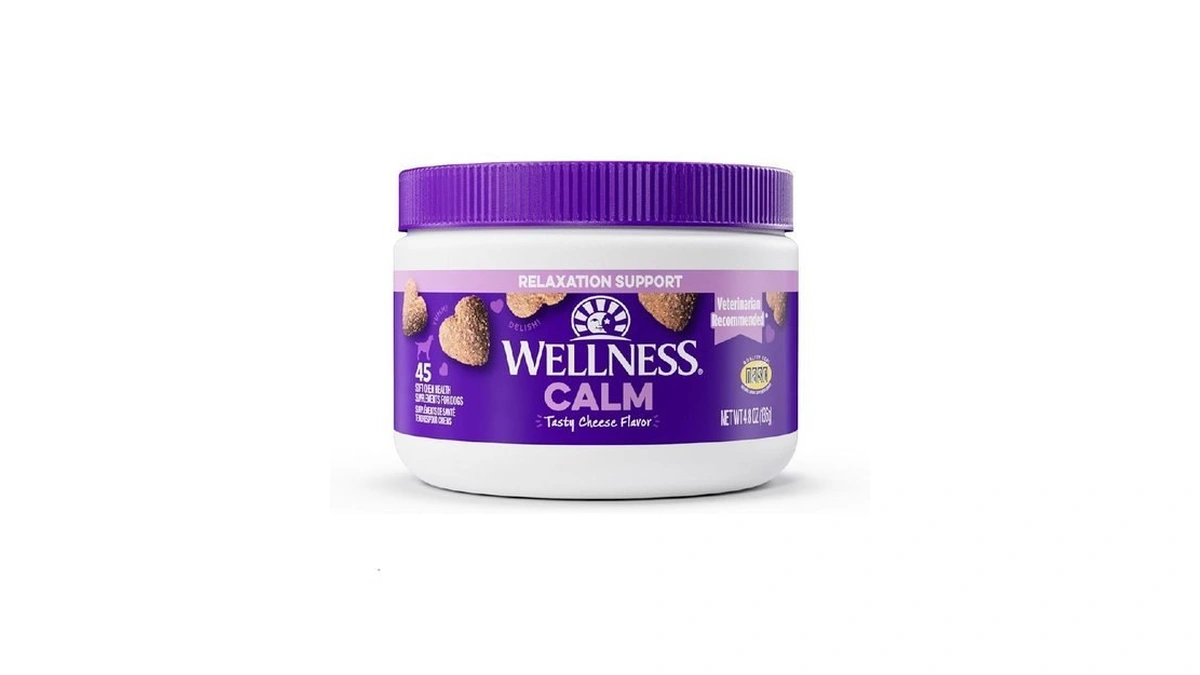Wellness Tasty Cheese Flavored Soft Chews Calming Supplements For Dogs,