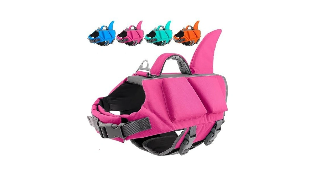 Fragralley Shark Fin Dog Life Jacket With Extra Foam, High