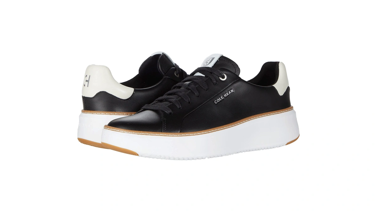 Cole Haan Womens Grandpro Topspin Sneaker, Black/optc Wht/cyber Yellow, 11-b