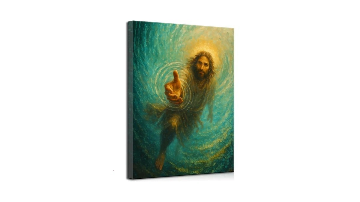 Christian Hand Of God's Canvas Wall Art Jesus Reaching Out