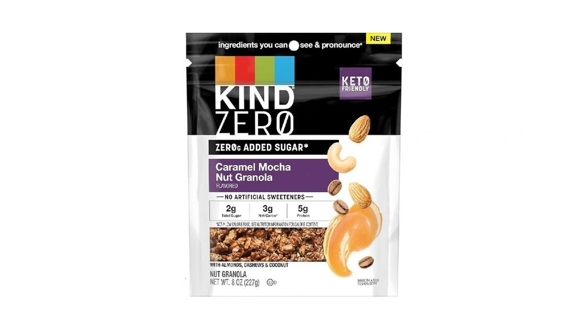 Kind Zero Added Sugar Granola, Caramel Mocha Nut, Gluten Free,