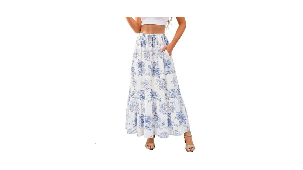 Scarlet Darkness Floral Maxi Skirts For Women 2026 Summer Flowy