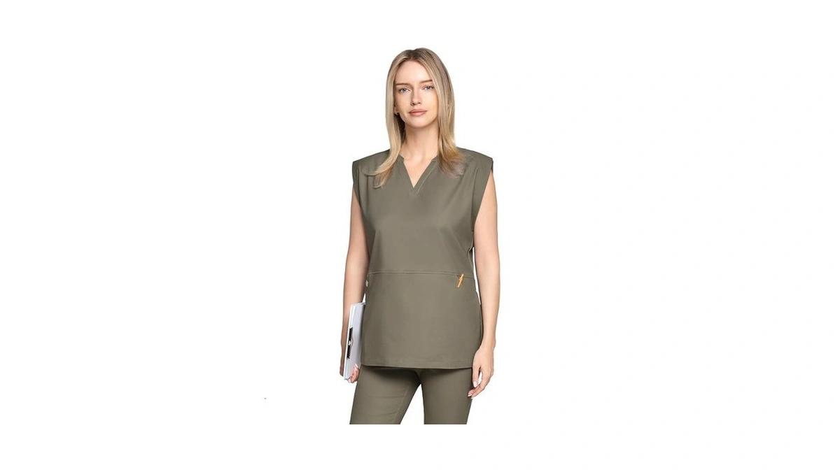Lambda Acadia Fiona Sleeveless Scrub Top For Women: Relaxed Fit,