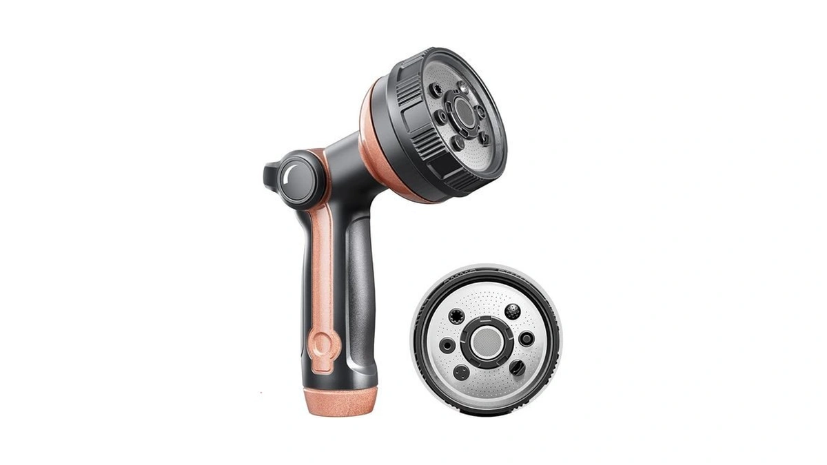 Garden Hose Nozzle, Metal Water Spray Nozzle With 8 Spray