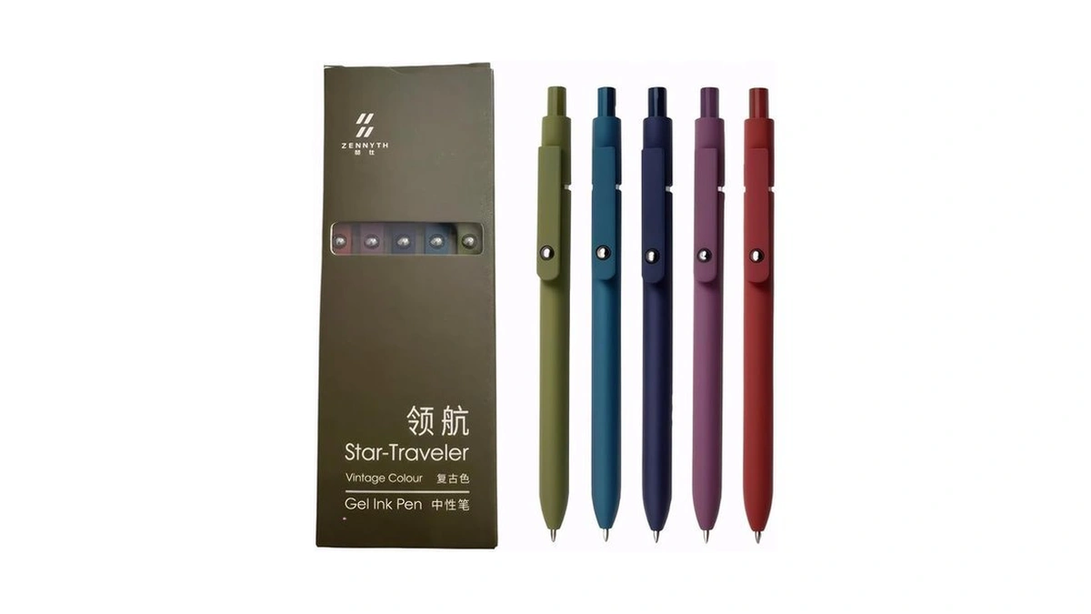 Gel Pens, 5pcs 0.5mm Fine Point Smooth Writing Black Ink