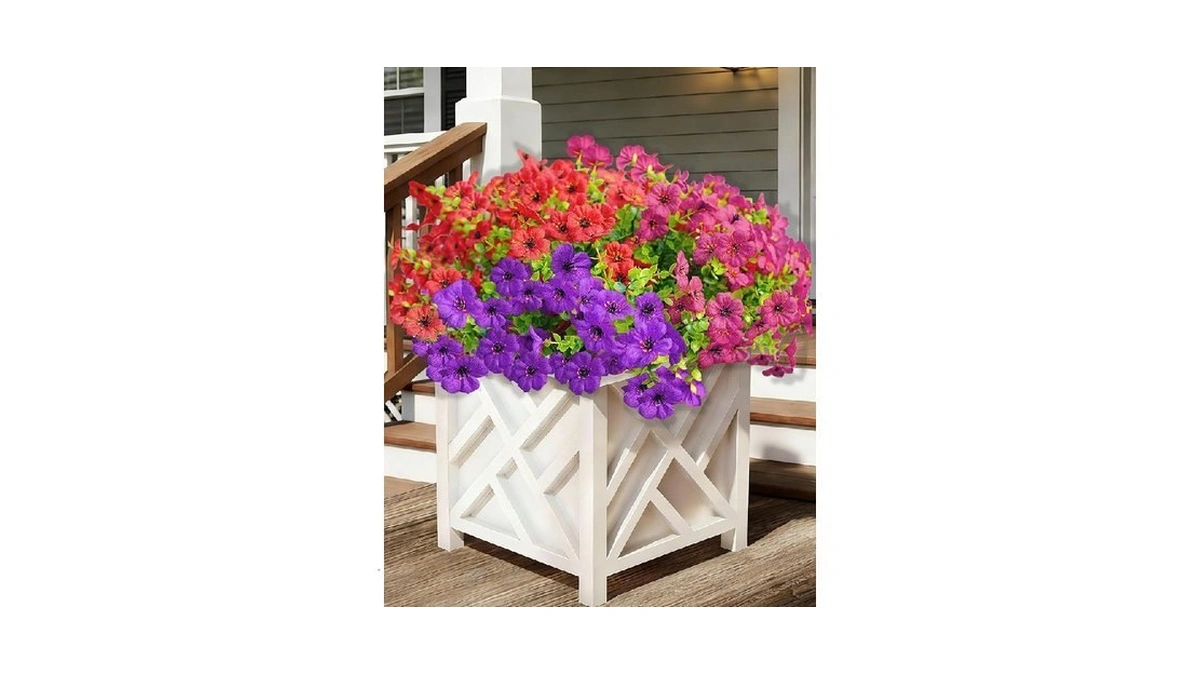Lokediren Outdoor Fake Flowers Uv Resistant, No Fade And Weatherproof