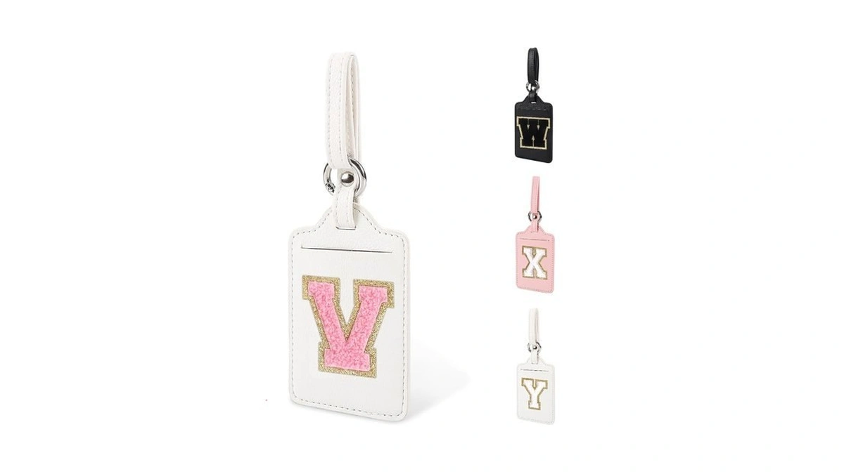 Initial Letter Luggage Tag V For Suitcases Tsa Approved, Pu