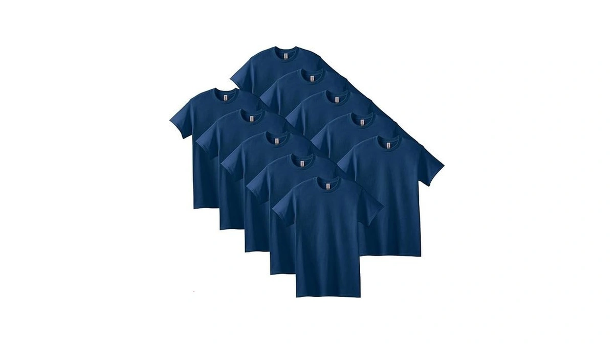Gildan Men's 10-pack Heavy Cotton Adult T-shirt (g5000), Navy, Medium