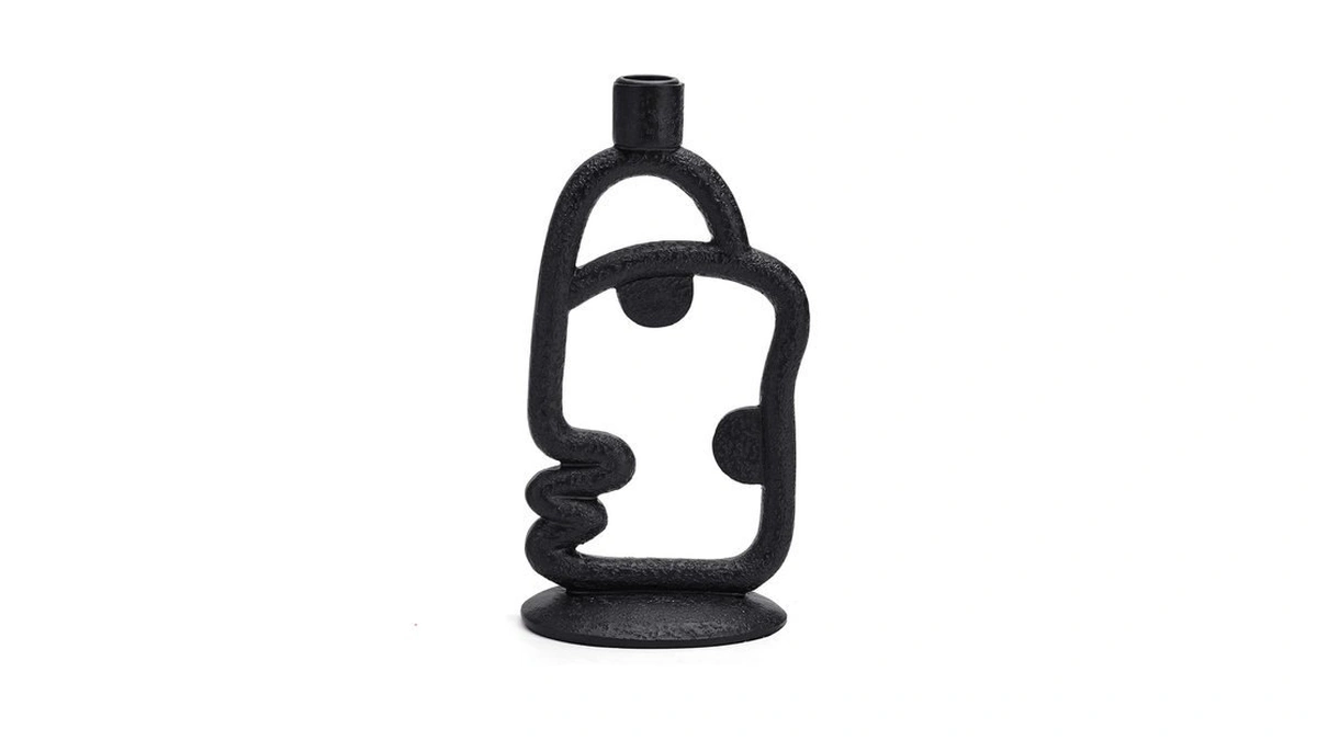 Face Decorative Taper Candle Holder - Modern Abstract Creative Face