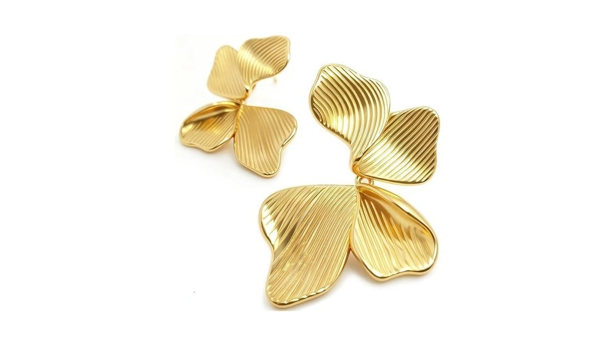 Aimétte Monette 18k Gold Plated Flower Earrings For Women Trendy