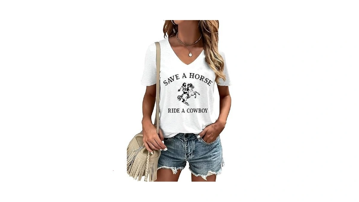 Eatbook Western Shirts For Women Cow Skull Cowgirl T-shirts Womens