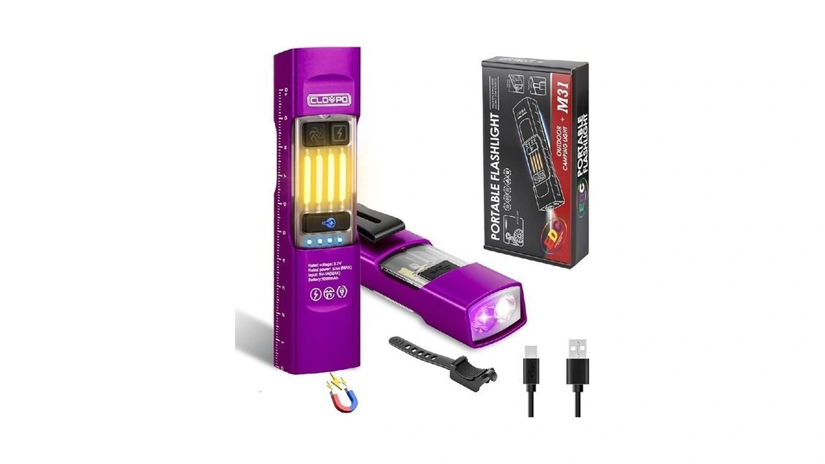 Clovpo Edc Flashlight Rechargeable 365nm Uv Flashlight With Rgb, Mini