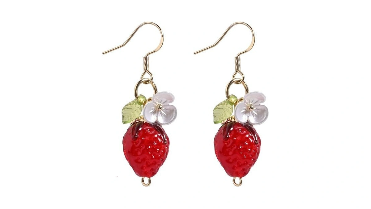 Gracayfr Strawberry Earrings Fruit Jewelry Gifts Cute Red Summer Beach