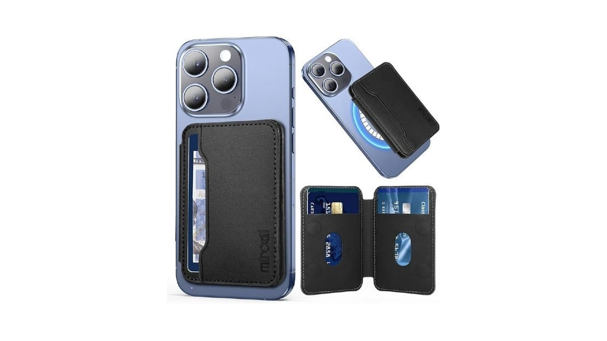 Miroddi For Magsafe Wallet, Ultra-thin Leather Magnetic Phone Wallet Compatible