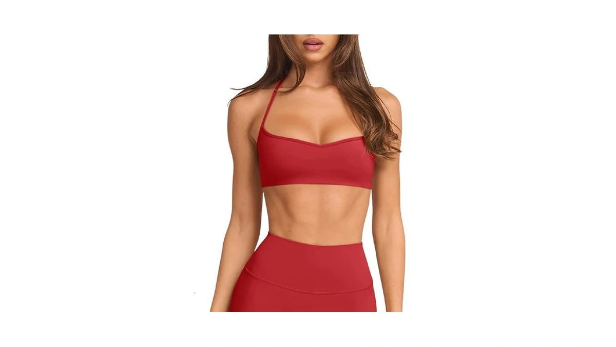 Halter Sports Bra For Women Cri-cross Back Workout Tops Sleeveless