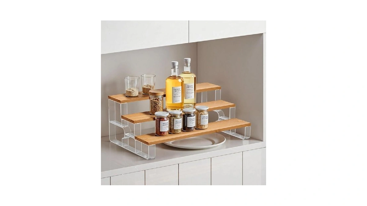 Junyuan Spice Rack Organizer For Cabinet,3 Tier Spice Organization For