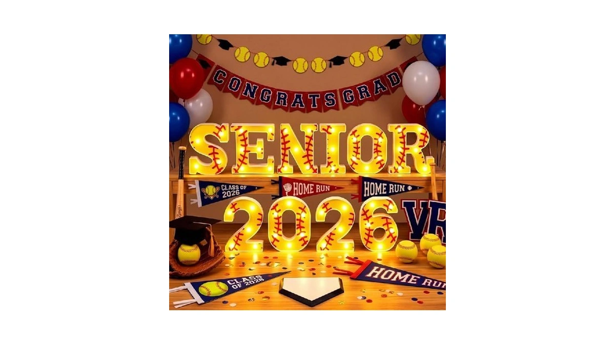 Honoson 10 Pcs Softball 2026 Senior Night Decorations Lights Up