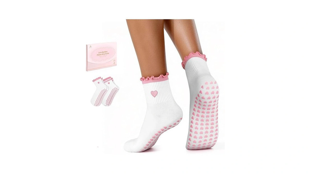 Allive Pilates Socks With Grips For Women, Breathable Soft Non