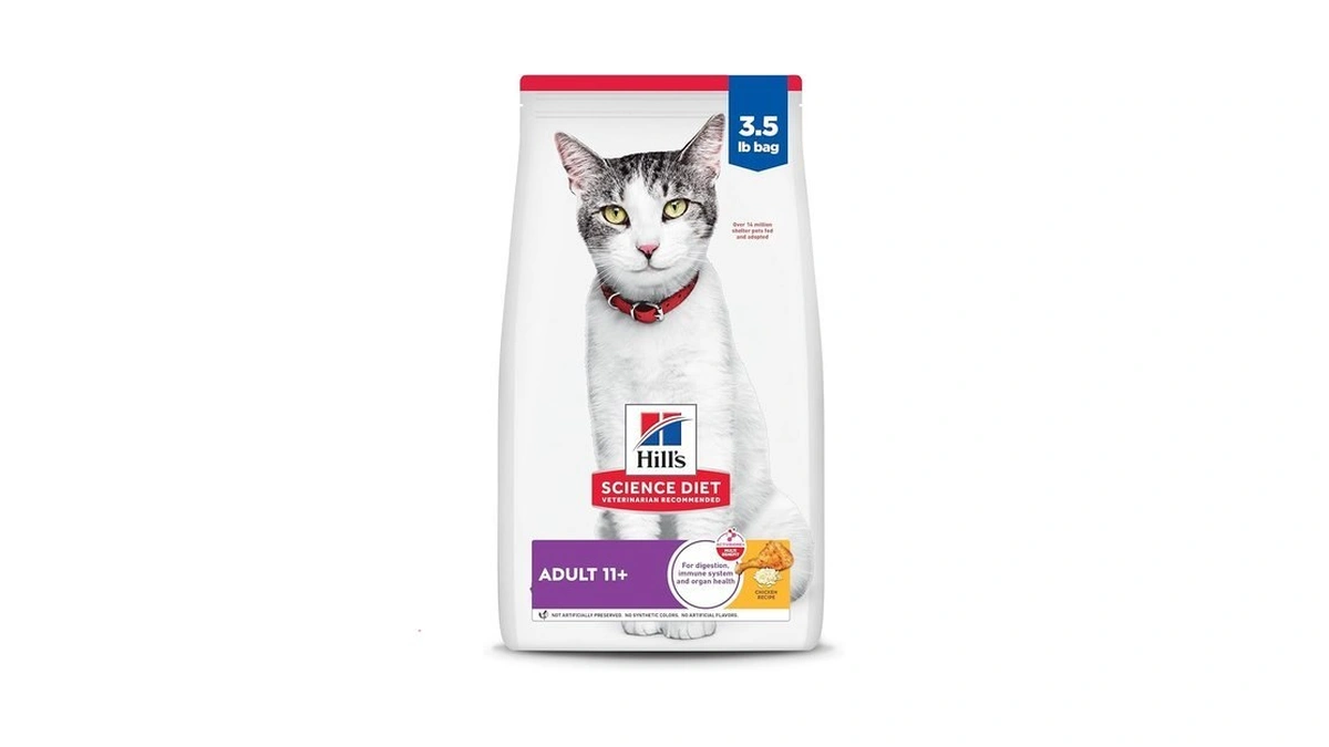 Hill's Science Diet Senior 11+ Dry Cat Food, Chicken, 3.5
