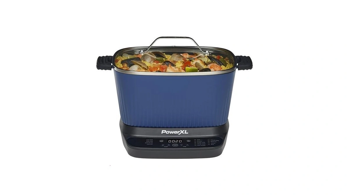 Stirmax™ Midnight Blue 7.5 Quart Digital Multi-cooker With Automatic Paddle