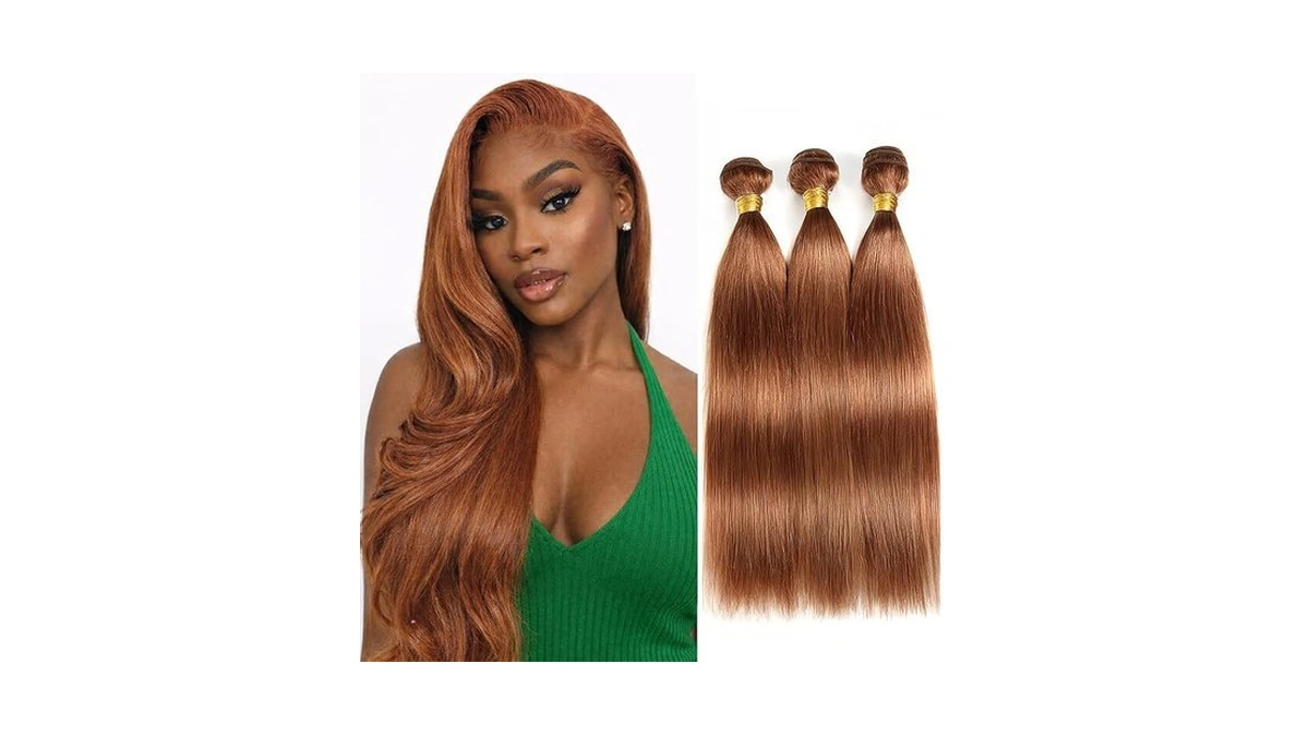 Straight Human Hair Bundles #30 Light Brown 16 18 20