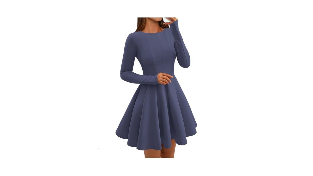 Btfbm Spring Dresses For Women 2026 Long Sleeve High Waist