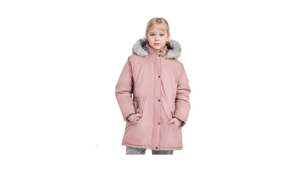 Maoo Garden Girls Winter Coat Big Kids Heavyweight Fur Hood